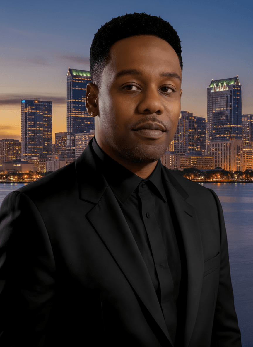 Troy Allen, Tampa REALTOR® with Tampa cityscape in the background