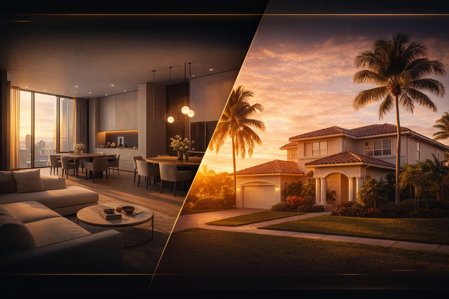 Renting vs. Buying in Tampa, Florida — 2026 blog cover image showing a modern rental apartment versus a beautiful Tampa home exterior