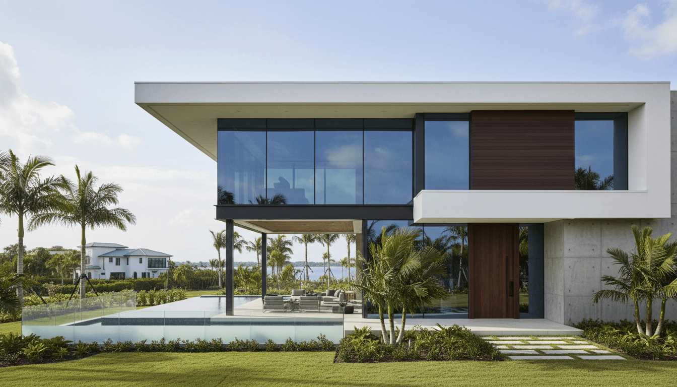 Modern luxury home in Tampa with contemporary design and clean architectural lines