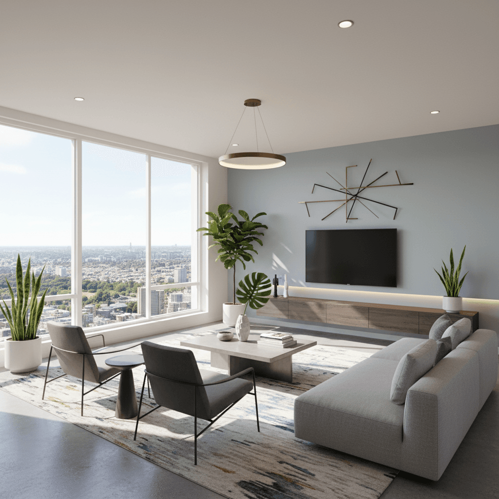 Bright modern apartment interior with clean design