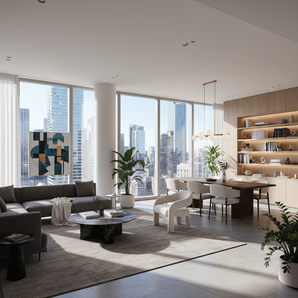 Modern luxury rental apartment interior
