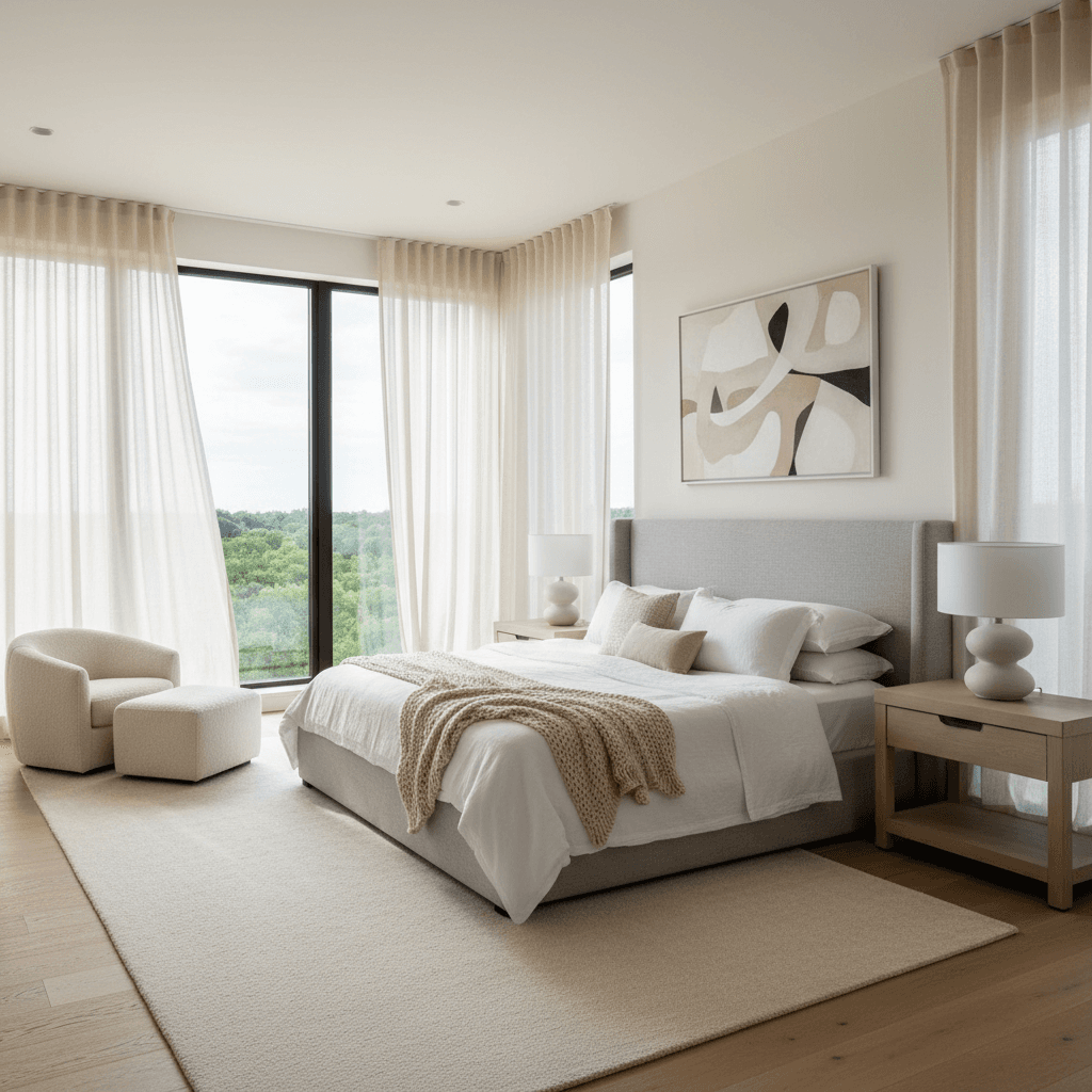 Spacious bedroom with natural light