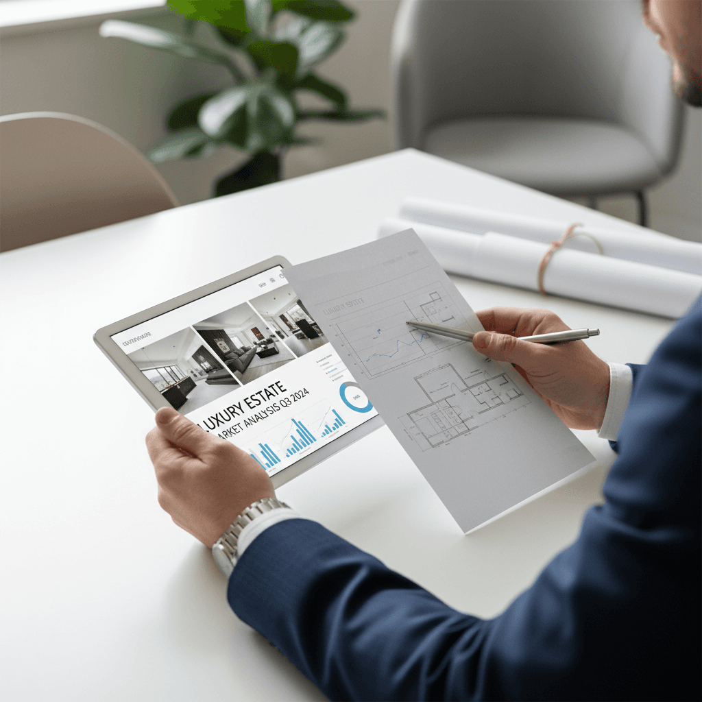 Agent reviewing purchase agreement with buyers