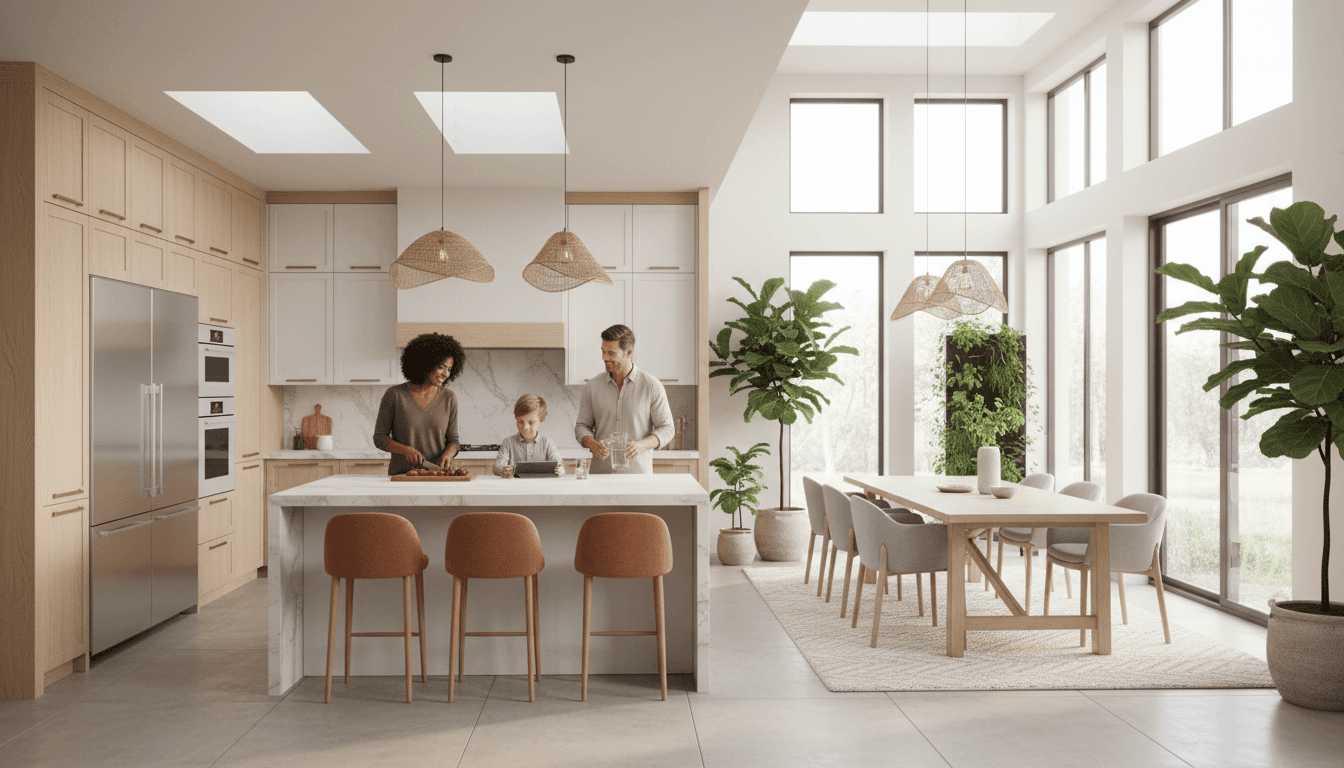 Bright home interior with open floor plan